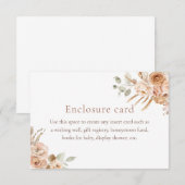 Boho Pampas Grass Baby Shower Enclosure Card 招待状 (正面/裏面)