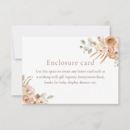 Boho Pampas Grass Baby Shower Enclosure Card 招待状