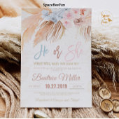 Boho Pampas Grass Baby Shower Gender招待状 招待状