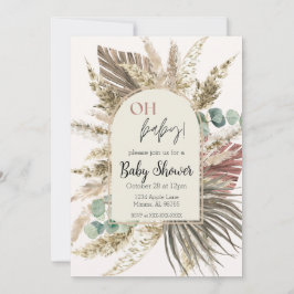 Boho Pampas Grass Baby Shower Invitation | Neutral 招待状
