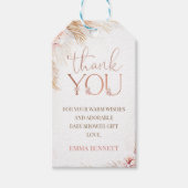 Boho Pampas Grass Baby Shower Thank You ギフトタグ (正面)