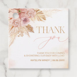 Boho Pampas Grass Baby Shower Thank You フェイバータグ