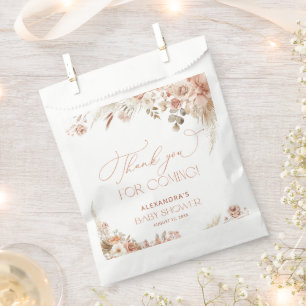 Boho Pampas Grass Baby Shower Thank You フェイバーバッグ