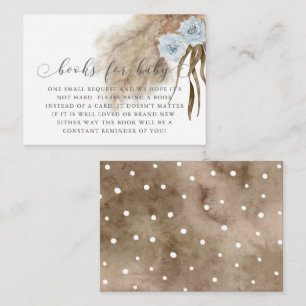 Boho Pampas Grass Blue Baby Showerブックリクエスト エンクロージャーカード