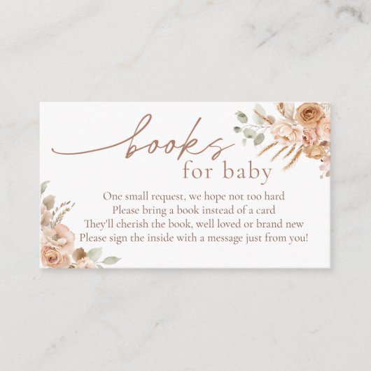 Boho Pampas Grass Books for Baby insert card エンクロージャーカード (正面)