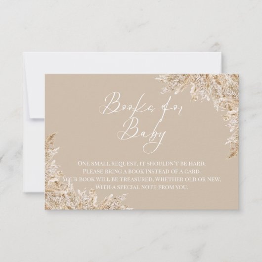 Boho Pampas Grass Books for Baby Insert | Neutral サンキューカード (正面)