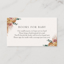 Boho Pampas Grass Books for Boo Insert Card エンクロージャーカード