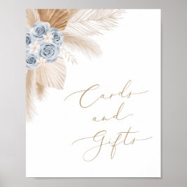 Boho Pampas Grass Boy赤ちゃんシャワーカードとギフト ポスター