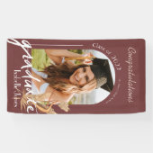 Boho Pampas Grass Burgundy写真卒業バナー 横断幕 (横)