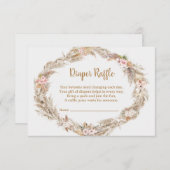 Boho Pampas Grass Diaper Raffle Card | Dusty Rose エンクロージャーカード (正面/裏面)