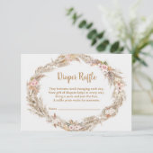Boho Pampas Grass Diaper Raffle Card | Dusty Rose エンクロージャーカード (スタンド正面)