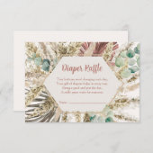  Boho Pampas Grass Diaper Raffle Card | Neutral サンキューカード (正面/裏面)