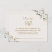 Boho Pampas Grass Diaper Raffle Card | Neutrals エンクロージャーカード (正面/裏面)
