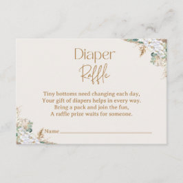 Boho Pampas Grass Diaper Raffle Card | Neutrals エンクロージャーカード