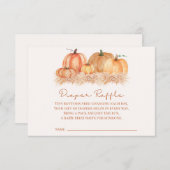 Boho Pampas Grass Diaper Raffle Card | Rustic サンキューカード (正面/裏面)