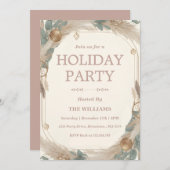 Boho Pampas Grass & Dreamcatcher Holiday 招待状 (正面/裏面)