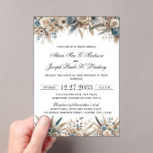 Boho Pampas Grass Elegant Wedding Invitation アクリル招待状 (インサイチュ (ポータブル))