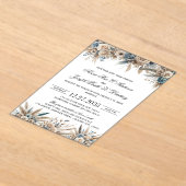 Boho Pampas Grass Elegant Wedding Invitation アクリル招待状 (レイダウン)