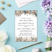 Boho Pampas Grass Elegant Wedding Invitation アクリル招待状 (インサイチュ (ウェディング))