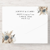 Boho Pampas Grass Elegant Wedding Invitation オールインワン招待状 (背面)