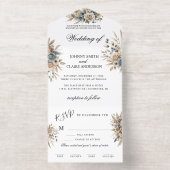 Boho Pampas Grass Elegant Wedding Invitation オールインワン招待状 (内側)