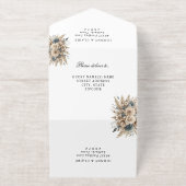 Boho Pampas Grass Elegant Wedding Invitation オールインワン招待状 (外側)