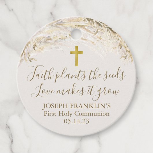 Boho Pampas Grass Faith Plants the seeds Communion フェイバータグ (正面)