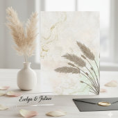 Boho Pampas Grass Floral Wedding Invitation  招待状