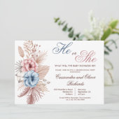 Boho Pampas Grass Gender Reveal 招待状 (スタンド正面)