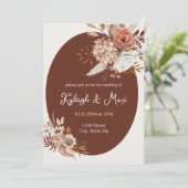 Boho Pampas Grass Invitation – Neutral Florals 招待状 (スタンド正面)