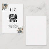 Boho Pampas Grass Minimalist QR Code Enclosure エンクロージャーカード (正面/裏面)