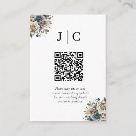 Boho Pampas Grass Minimalist QR Code Enclosure エンクロージャーカード