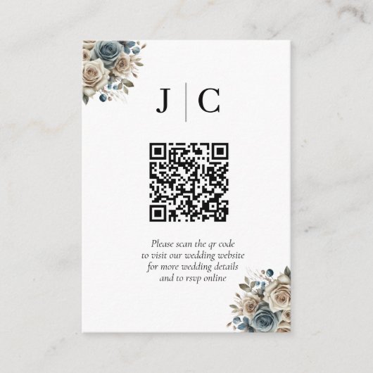 Boho Pampas Grass Minimalist QR Code Enclosure エンクロージャーカード (正面)