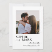 Boho Pampas Grass Minimalist With Photo 招待状 (裏面)