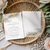 Boho Pampas Grass & Neutral Floral Wedding 招待状