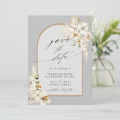 Boho Pampas Grass Orchid Grayの結婚写真 セーブザデート (スタンド正面)