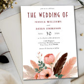 Boho Pampas Grass Photo Shoot 結婚's 招待状