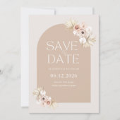 Boho Pampas Grass Photo Wedding Save The Date セーブザデート (正面)