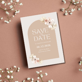 Boho Pampas Grass Photo Wedding Save The Date セーブザデート