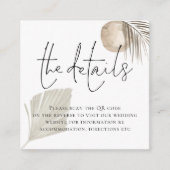 Boho Pampas Grass QRコード結婚の詳細 エンクロージャーカード (正面)