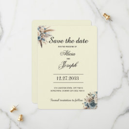 Boho Pampas Grass Save the Date セーブザデート