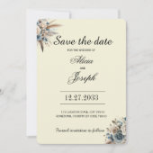 Boho Pampas Grass Save the Date セーブザデート (正面)