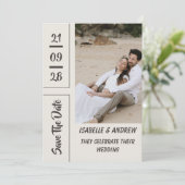 Boho Pampas Grass Save the Date Card セーブザデート (スタンド正面)