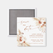 Boho Pampas Grass Save the Date Magnet マグネット (正面/裏面)