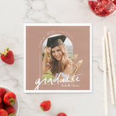 Boho Pampas Grass Terracota写真卒業 スタンダードランチョンナプキン (インサイチュ)