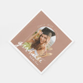 Boho Pampas Grass Terracota写真卒業 スタンダードランチョンナプキン (角)