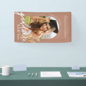 Boho Pampas Grass Terracota写真卒業 横断幕 (トレードショー)