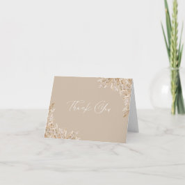 Boho Pampas Grass Thank You Card | Neutral Beige サンキューカード