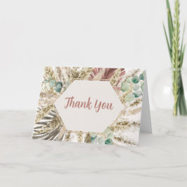 Boho Pampas Grass Thank You Card | Neutral Dried サンキューカード