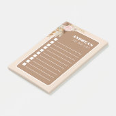 Boho Pampas Grass Tropical To Doリストのチェックリスト ポストイット (アングル)